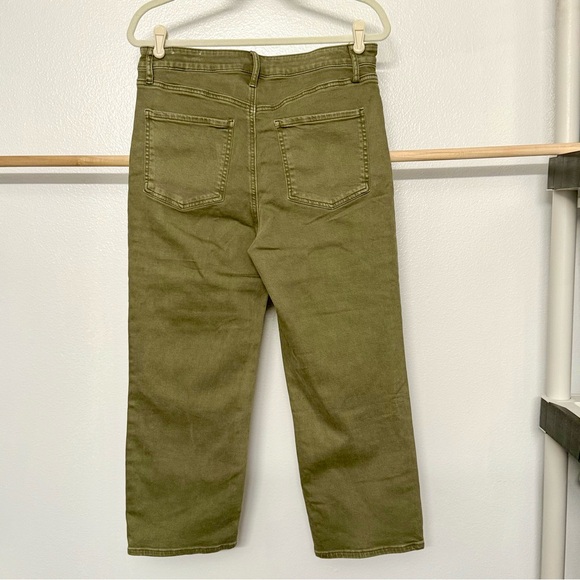 Chico’s Women’s‎ High Rise Straight Cropped Denim Stretchy Army Green Size 8 - Picture 3 of 10